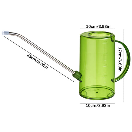 Plants Watering Jug, Portable Flower Mister, 1L Long Neck Sprinkler, Gardening Can, Household Gardening Watering Pot, for Indoor Herbs Vegetables Bonsai Balcony Plants, Outdoor Watering Container Green.