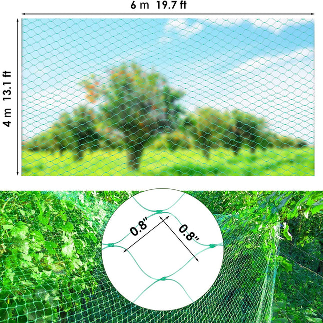 Tutuviw Bird Netting Garden Netting Pest Barrier,Cicada Netting for Garden Against Birds, Deer,Squirrels(13 x 19.8ft Green).