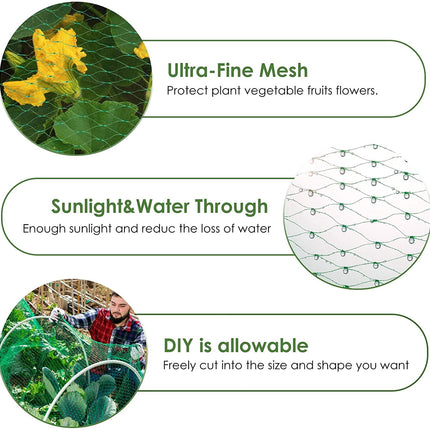 Tutuviw Bird Netting Garden Netting Pest Barrier,Cicada Netting for Garden Against Birds, Deer,Squirrels(13 x 19.8ft Green).