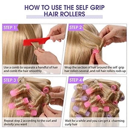 Self Grip Small Hair Curlers,Hair Rollers Curlers,Salon Hairdressing Curlers,DIY Curly Hairstyle Hair Rollers for Women Medium Short Hair (Gripping Sticky Rollers 0.6" 12PCS), Random color 6PCS.
