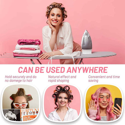 Self Grip Small Hair Curlers,Hair Rollers Curlers,Salon Hairdressing Curlers,DIY Curly Hairstyle Hair Rollers for Women Medium Short Hair (Gripping Sticky Rollers 0.6" 12PCS), Random color 12PCS.