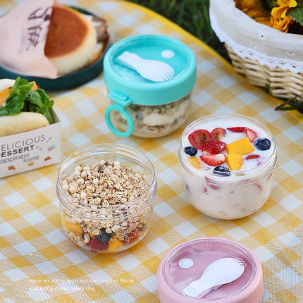 BOBASNDM Polycarbonate White PC Leakproof Yogurt Container Pink.