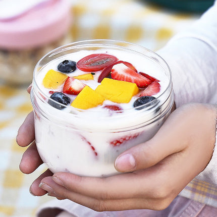 BOBASNDM Polycarbonate White PC Leakproof Yogurt Container Pink.