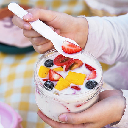 BOBASNDM Polycarbonate White PC Leakproof Yogurt Container Pink.