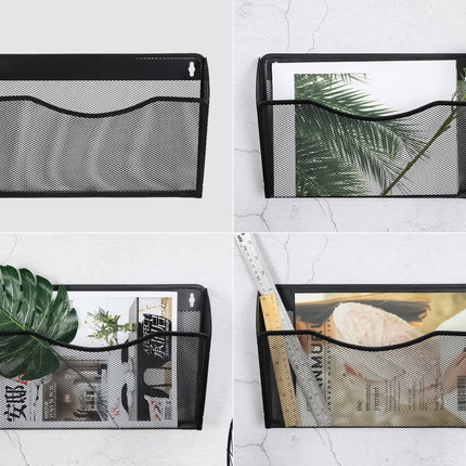 Tutuviw Wall Mount File Organizer Metal Letter Size Black.