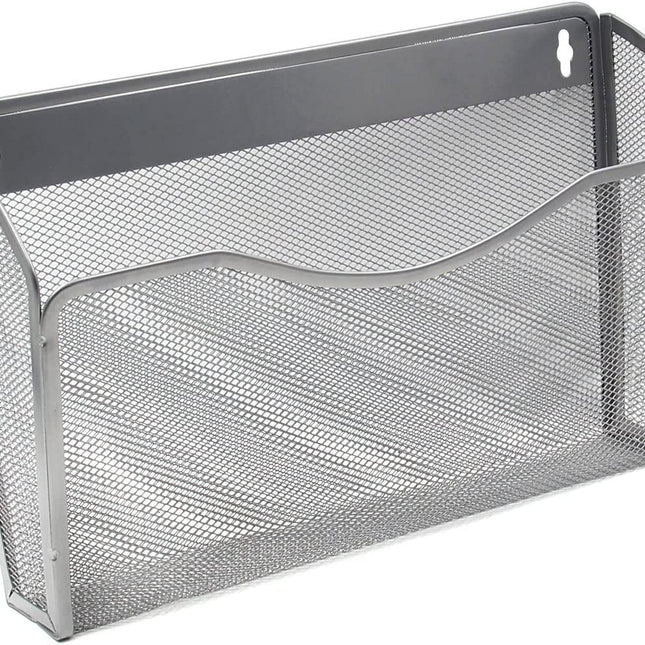 Tutuviw Wall Mount File Organizer Metal Letter Size, Black Silver.