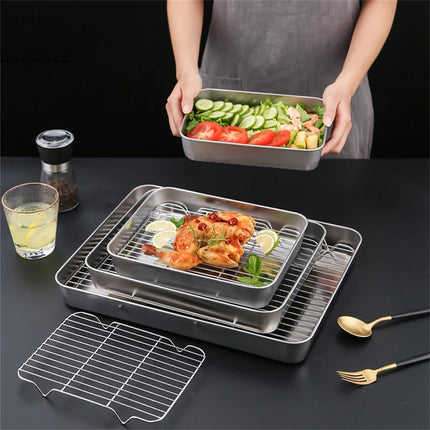 Baking Sheet With Cooling Rack, Half Sheet Pan With Wire Rack Set, Oven Baking Tray and Rack Set,15.75x11.8inch,Non Toxic & Easy Clean,Heavy Duty 9".