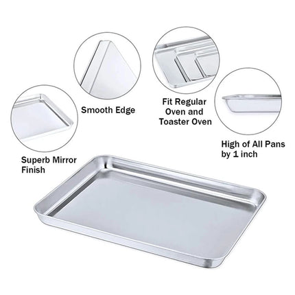 Baking Sheet With Cooling Rack, Half Sheet Pan With Wire Rack Set, Oven Baking Tray and Rack Set,15.75x11.8inch,Non Toxic & Easy Clean,Heavy Duty 10".