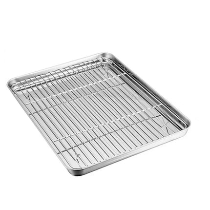 Baking Sheet With Cooling Rack, Half Sheet Pan With Wire Rack Set, Oven Baking Tray and Rack Set,15.75x11.8inch,Non Toxic & Easy Clean,Heavy Duty 15.75".