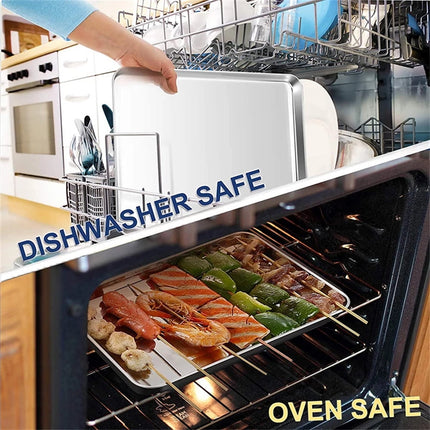 Baking Sheet With Cooling Rack, Half Sheet Pan With Wire Rack Set, Oven Baking Tray and Rack Set,15.75x11.8inch,Non Toxic & Easy Clean,Heavy Duty 15.75".