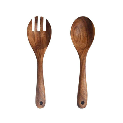 Salad Serving Utensils, Acacia Wood, Salad Spoon and Salad Fork, Salad Servers.
