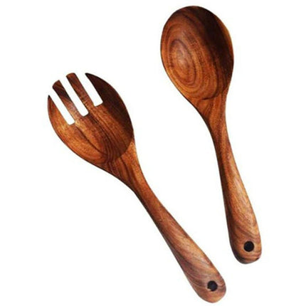 Salad Serving Utensils, Acacia Wood, Salad Spoon and Salad Fork, Salad Servers.
