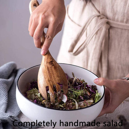 Salad Serving Utensils, Acacia Wood, Salad Spoon and Salad Fork, Salad Servers.