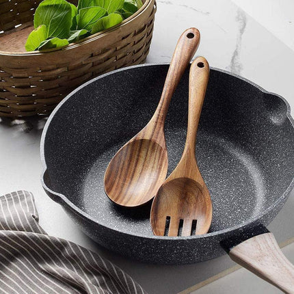 Salad Serving Utensils, Acacia Wood, Salad Spoon and Salad Fork, Salad Servers.