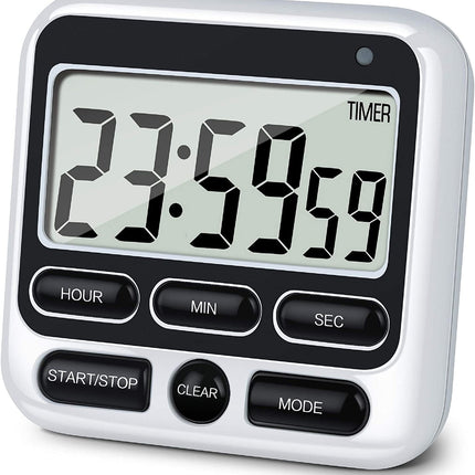 Digital Kitchen Timer, Cooking Countdown Clock with Large LCD Display, Loud Alarm and Strong Timer Pink.