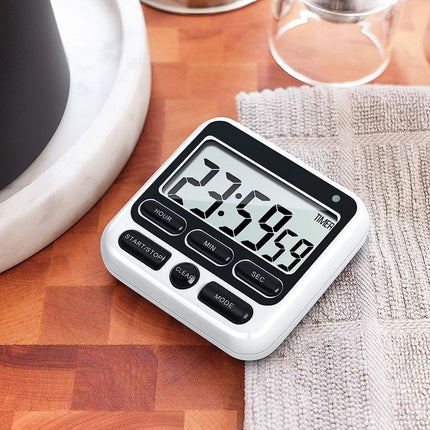 Digital Kitchen Timer, Cooking Countdown Clock with Large LCD Display, Loud Alarm and Strong Timer Pink.
