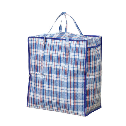 Dream Lifestyle Large Capacity Storage Bags, Large Checkered Storage Laundry Bag with Zipper & Handles for Shopping Moving Travel Blue.