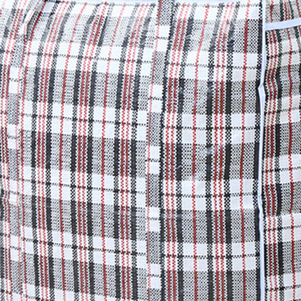 Dream Lifestyle Large Capacity Storage Bags, Large Checkered Storage Laundry Bag with Zipper & Handles for Shopping Moving Travel Red.