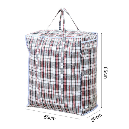 Dream Lifestyle Large Capacity Storage Bags, Large Checkered Storage Laundry Bag with Zipper & Handles for Shopping Moving Travel Red.