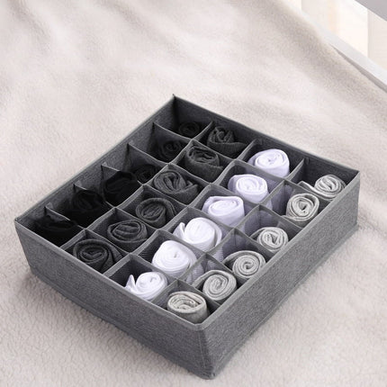 Tutuviw Wardrobe Clothes Organizer for Jeans, Upgraded Drawer Organizers for Clothing with Handle Foldable, Drawer Organizers Clothes(Gray,1PCS-M) 1PCS-24 Cell Gray.