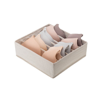 Tutuviw Wardrobe Clothes Organizer for Jeans, Upgraded Drawer Organizers for Clothing with Handle Foldable, Drawer Organizers Clothes(Gray,1PCS-M) 1PCS-7 Cell Beige.
