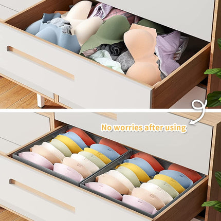 Tutuviw Wardrobe Clothes Organizer for Jeans, Upgraded Drawer Organizers for Clothing with Handle Foldable, Drawer Organizers Clothes(Gray,1PCS-M) 1PCS-7 Cell Gray.