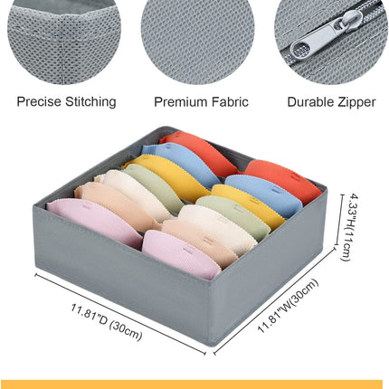 Tutuviw Wardrobe Clothes Organizer for Jeans, Upgraded Drawer Organizers for Clothing with Handle Foldable, Drawer Organizers Clothes(Gray,1PCS-M) 2PCS-7 Cell Beige.