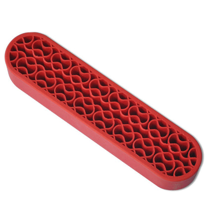 Bueautybox Makeup Beauty Brush Holder Organizer, Lipstick Holder Case Silicone Nail Polish Storage Rack Professional Cosmetic Display Box Red.