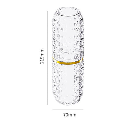 harmtty Toothbrush Box Large Capacity Light Luxury Portable Travel Toothbrush Toothpaste Holder Case for Bathroom,Clear Brown.