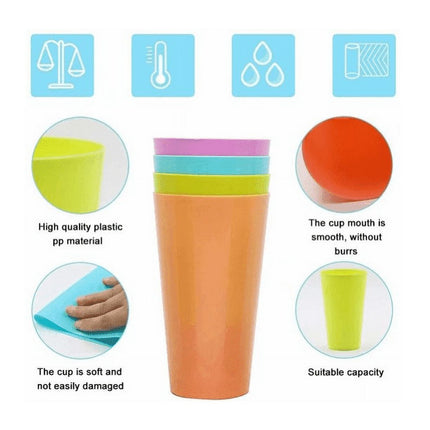 Plastic Cup for Kids Reusable 12 Pcs, Colorful Kids Drinking Cups, Stackable Plastic Tumblers, Unbreakable Glass for Kids, Party Supplies, Dishwasher Safe , 9oz, by Tutuviw 9oz.