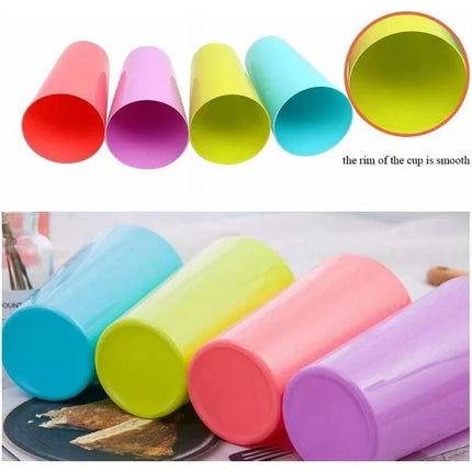 Plastic Cup for Kids Reusable 12 Pcs, Colorful Kids Drinking Cups, Stackable Plastic Tumblers, Unbreakable Glass for Kids, Party Supplies, Dishwasher Safe , 9oz, by Tutuviw 9oz.