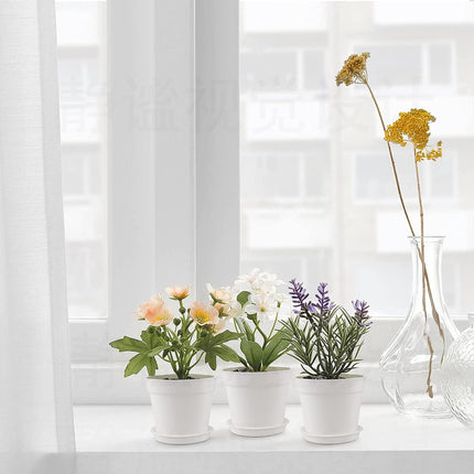 Pots for Plants, 8 Pack 4.8 inch Plastic Planters with Multiple Drainage Holes and Trays - Plant Pots for All Home Garden Flowers Succulents (White) 4.8inch-White.