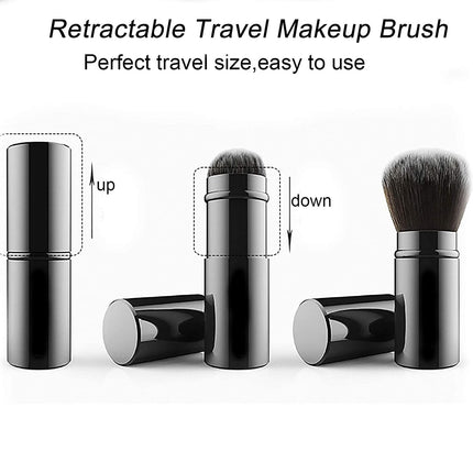 Retractable Foundation Makeup Brushes, Travel Flat Top Kabuki Powder Brush.