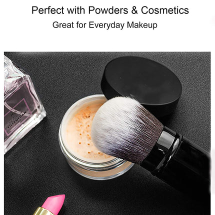 Retractable Foundation Makeup Brushes, Travel Flat Top Kabuki Powder Brush.