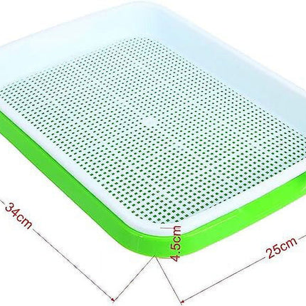 Tutuviw BPA Free Hydroponics Soilless Seeds Sprouter Microgreen Seed Sprouter Trays Seed Germination Double Tier Grow Trays with Lid 5PCS-Seed Sprouter Tray.