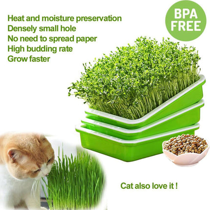 Tutuviw BPA Free Hydroponics Soilless Seeds Sprouter Microgreen Seed Sprouter Trays Seed Germination Double Tier Grow Trays with Lid 5PCS-Seed Sprouter Tray.