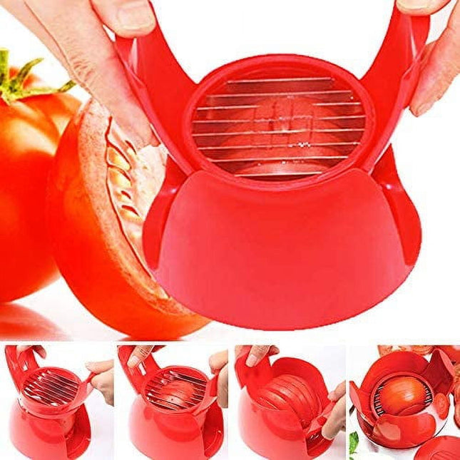 Fruit and Vegetable Cutter, 1 Slicer Tomato Potato Onion Fruit Vegetable Slicer Tomato Slicer Stand Kitchen Slicer Tool Gadgets.