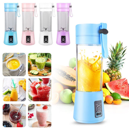 Mini Portable Blender,Smoothies Personal Blender Mini Shakes Juicer Cup USB Rechargeable With 6 blades,White Purple.