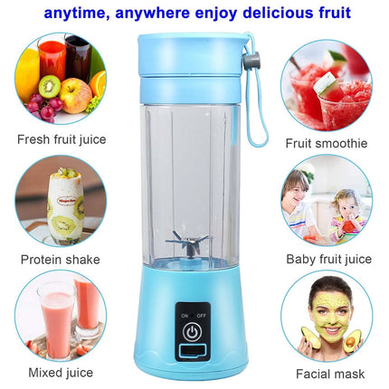 Mini Portable Blender,Smoothies Personal Blender Mini Shakes Juicer Cup USB Rechargeable With 6 blades,White Purple.