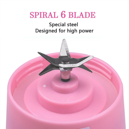 Mini Portable Blender,Smoothies Personal Blender Mini Shakes Juicer Cup USB Rechargeable With 6 blades,White Purple.