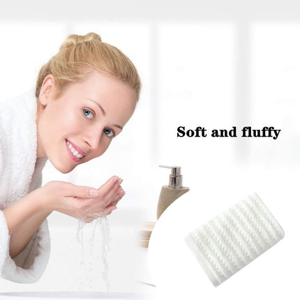 100% Cotton Soft and Absorbent Hand Towel-Waffle Hand Towels for Bathroom-Set of 2 Quick Drying Towels Milk white.