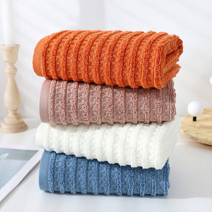 100% Cotton Soft and Absorbent Hand Towel-Waffle Hand Towels for Bathroom-Set of 2 Quick Drying Towels Milk white.