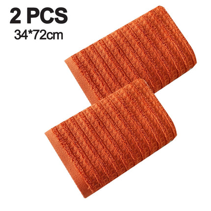 100% Cotton Soft and Absorbent Hand Towel-Waffle Hand Towels for Bathroom-Set of 2 Quick Drying Towels Warm orange.