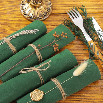Holzlrgus Cotton Linen Napkins Bulk 17"x17" Stonewashed Cloth Dinner Napkins Rustic Thick Table Napkins for Fall Thanksgiving Christmas Party Wedding Decoration (Set of 4, Sage) Emerald Green.