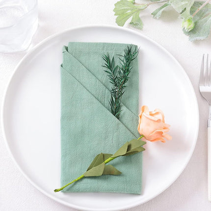 Holzlrgus Cotton Linen Napkins Bulk 17"x17" Stonewashed Cloth Dinner Napkins Rustic Thick Table Napkins for Fall Thanksgiving Christmas Party Wedding Decoration (Set of 4, Sage) Sage.