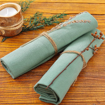 Holzlrgus Cotton Linen Napkins Bulk 17"x17" Stonewashed Cloth Dinner Napkins Rustic Thick Table Napkins for Fall Thanksgiving Christmas Party Wedding Decoration (Set of 4, Sage) Sage.