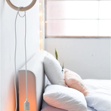 Plug in Hanging Light Kit, Retro Hanging Lights with Plug in Cord, E26 E27 Industrial Pendant Light Fixture, 5.9 FT Cord with On/Off Switch Hanging Lamp for Living Room Bedroom 2 Pack White.