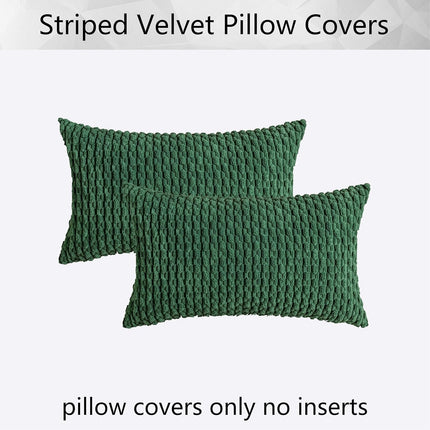 Holzlrgus Fall Set of 2 Striped Textured Velvet Corduroy Decorative Europe Sham Seasonal Autumn Throw Pillow Cushion Cover for Couch, (60x60 cm, 24inch), Burnt Brick 12 x 20-Inch Light Grey.