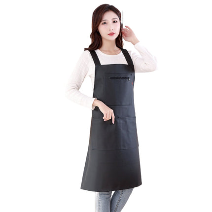 Waterproof Rubber Vinyl Apron - Heavy Duty Model - Stay Dry - Industrial Chemical Resistant Plastic - Leather Apron for Kitchen, Cooking, Dishwashing, Dog Grooming - Black.