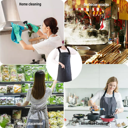 Waterproof Rubber Vinyl Apron - Heavy Duty Model - Stay Dry - Industrial Chemical Resistant Plastic - Leather Apron for Kitchen, Cooking, Dishwashing, Dog Grooming - Black.
